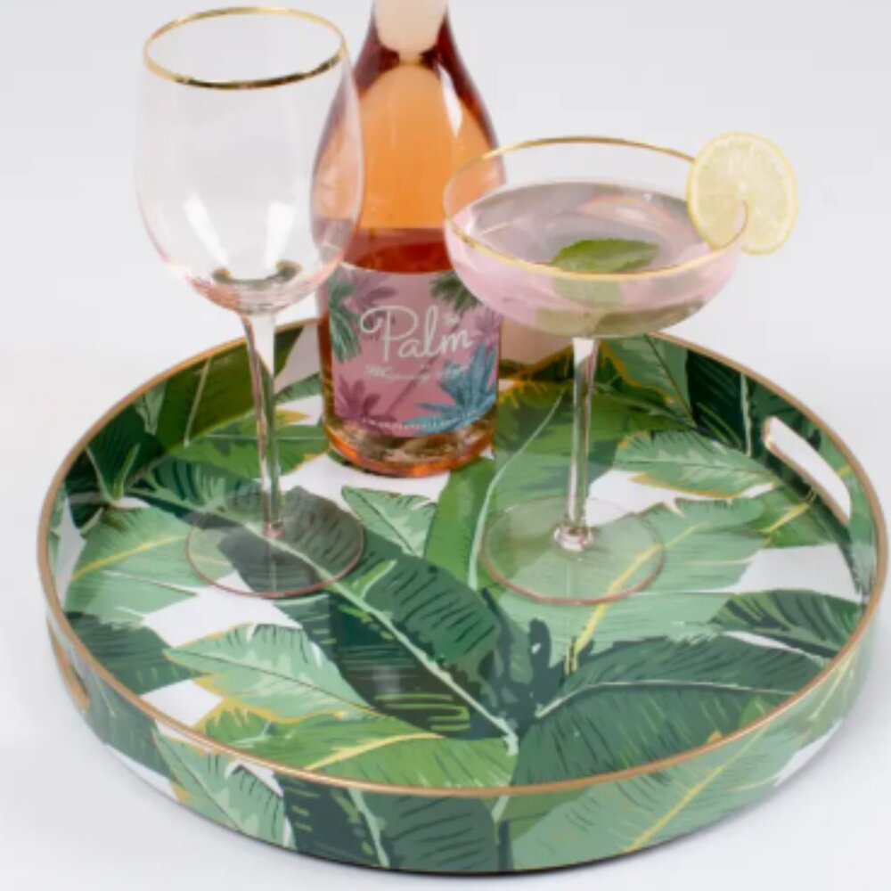 Banana Leaf Round Tray